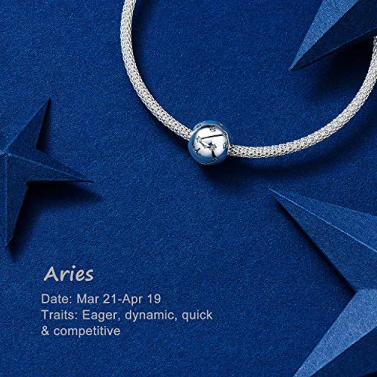 NINGAN 12 Sternzeichen Geburtstag Anhänger, 925 Sterlingsilber mit Kubikzirkon für Armband & Halskette, ideal als Geschenk für Frauen und Freundinnen – Bild 5