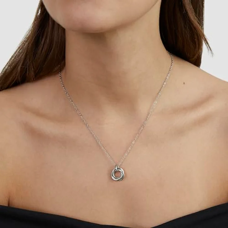 s.Oliver Necklace - Elegante Halskette aus poliertem Edelstahl, Silber - 47 cm Ankerkette, wasserfest & hautfreundlich – Bild 2