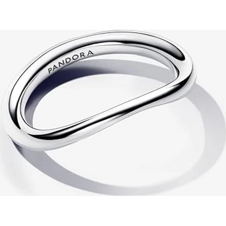 PANDORA Essence Organisch Geformter Bandring aus Sterling Silber, unregelmäßig gewölbte Oberfläche, Größe: 52, 193314C00-52 – Bild 5