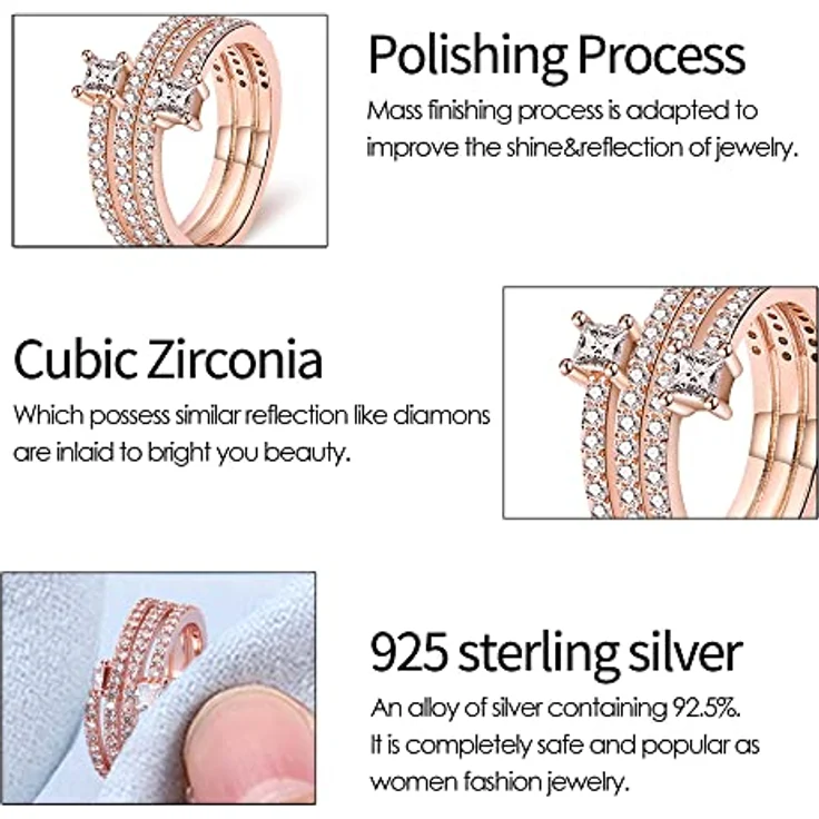 KUNSIR 925 Sterling Silber Liebesknoten Ring für Damen mit kubischem Zirkonia, Retro-Vintage Design, Geschenkverpackung – Bild 5