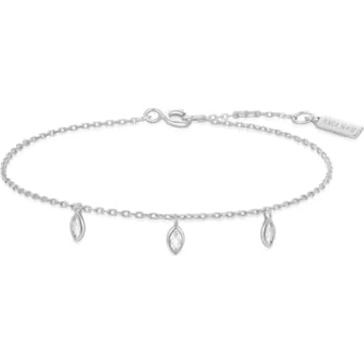 ANIA HAIE MELODIC POET Sparkling Triple Station Damen Armband aus 925 Sterling Silber mit 3 Zirkonia in Tropfenform, 16,5cm + 2cm Verlängerung, inkl. Geschenkverpackung – Bild 1