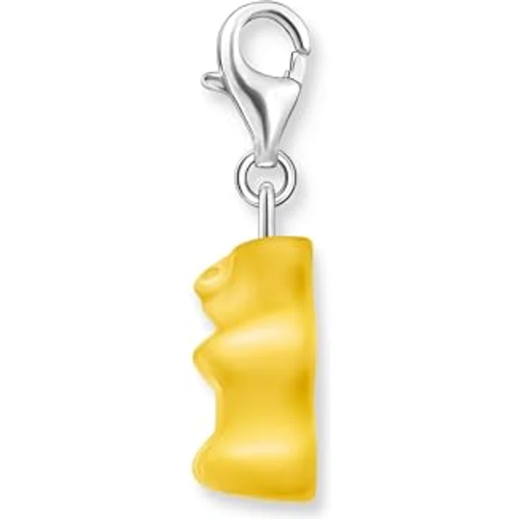 THOMAS SABO Charm-Goldbären-Anhänger, recyceltes Silber mit gelbem Kristallglas, HARIBO x THOMAS SABO Gravur – Bild 3