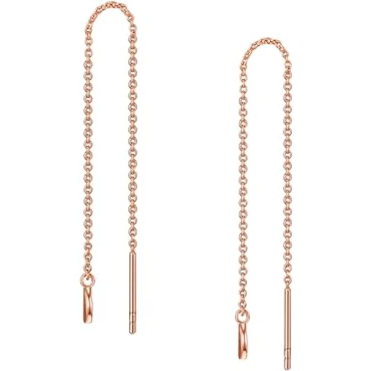 Glanzstücke München Damen Ohrhänger 925/- Sterling Silber, rosévergoldet, 14 Karat Durchzieher mit Stab, 9,2 mm Länge – Bild 2
