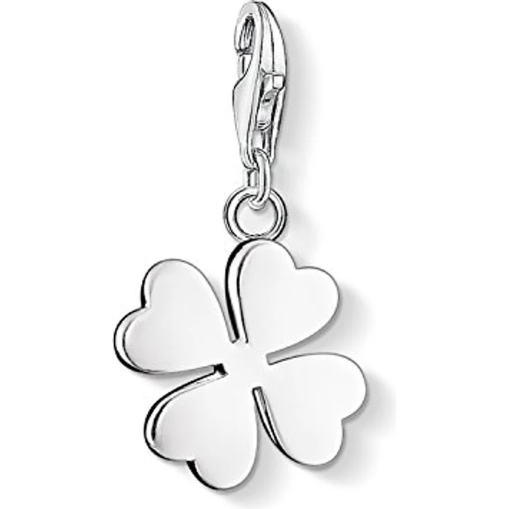Thomas Sabo Charm-Anhänger Kleeblatt Glücksbringer, 925 Sterling Silber mit Karabinerhaken, Charm Club 0884-001-12 – Bild 1