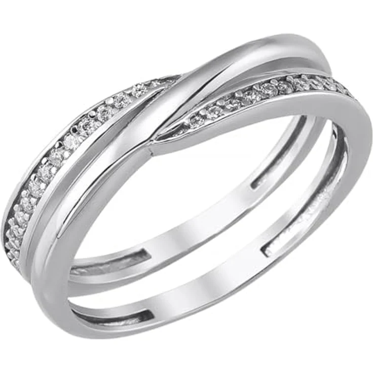 trendor Silberring Damenring 925 Silber rhodiniert mit Zirkonia, maximal 5,5 mm breit – Bild 1