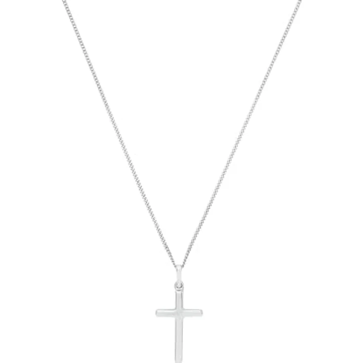Amor Kette mit Kreuz-Anhänger aus 925 Sterling Silber, Unisex Halsschmuck, 45 cm, Geschenkbox – Bild 1