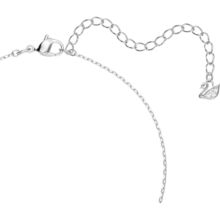 Swarovski Swan Halskette, Schwan, Weiss, Rhodiniert mit funkelnden Elementen und tanzendem Zentrum – Bild 3