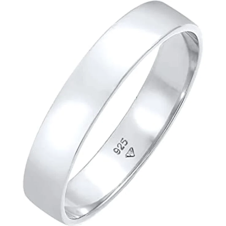 Kuzzoi Herrenring Bandring aus 925 Sterling Silber, massiv handgefertigt, poliert, Ringgröße 60, 4.5 mm – Bild 1