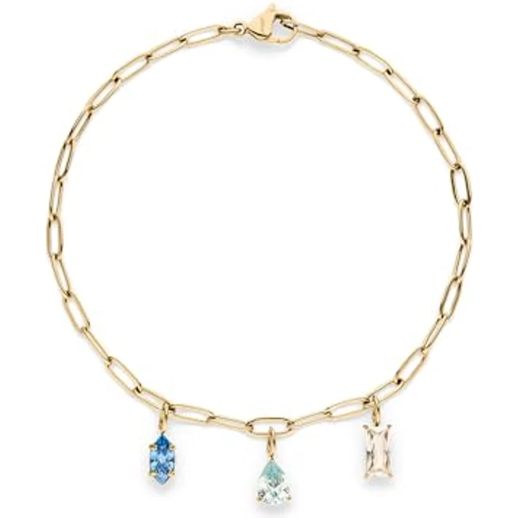 s.Oliver Bracelet, elegantes Armband aus poliertem Edelstahl, gold, verstellbare Gliederkette bis 21 cm, wasserfest & hautfreundlich – Bild 1