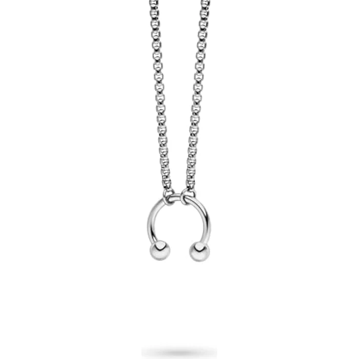 LIEBESKIND BERLIN Necklace, Edelstahl-Halskette in Silber, Box Chain, verstellbar bis 45 cm, wasserfest & hautfreundlich – Bild 1