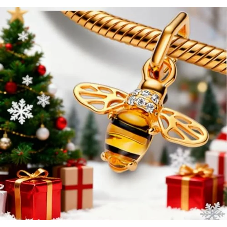 WEIMU Golden Charms 925 Sterling Silber Charm, goldene Biene für Armband & Halskette, hypoallergen und einzigartiges Schmuckgeschenk für Damen – Bild 5