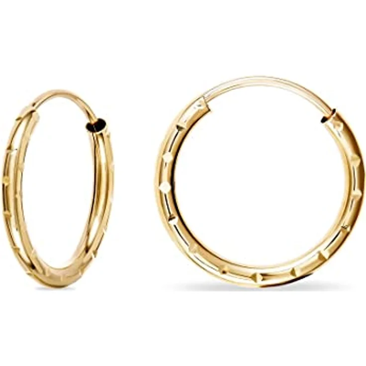 FAVS Damen-Creolen, 375er Gelbgold, Durchmesser 10 mm, Stärke 1,5 mm, One Size, 88403258 – Bild 3