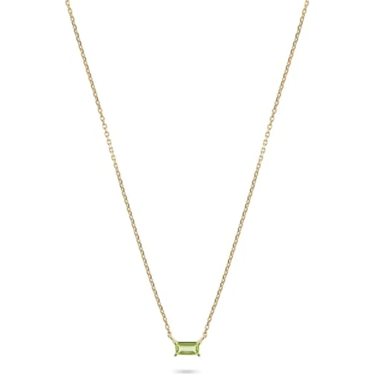 CHRIST Damen-Halskette 585er Gelbgold mit grünem Peridot im Smaragdschliff, One Size, 32031847 – Bild 1