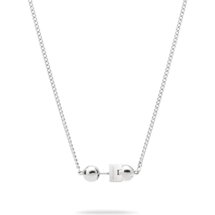Liebeskind Berlin Damen Halskette LJ-1722-N-43, Edelstahl in IP Rhodium, 43 cm Panzerkette mit Steckverschluss – Bild 3