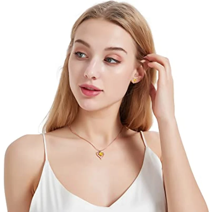 LAVUMO Herzkette 925er Sterlingsilber mit Zirkonia, Rosegold Halskette für Damen, eleganter Herzanhänger, hypoallergen, Geschenk für Frauen – Bild 4