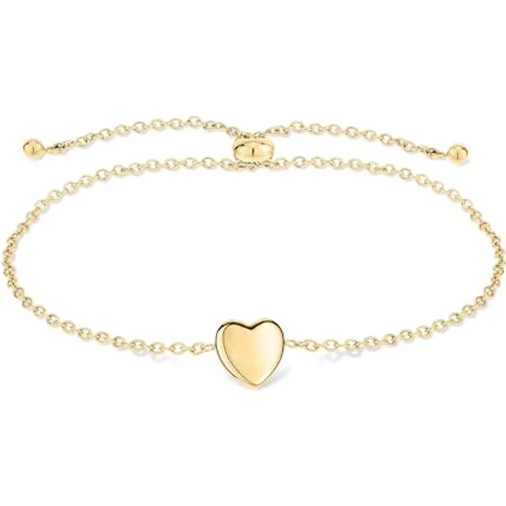 Tamaris Armband TJ-0625-B-23, Damen-Armband aus Edelstahl IP Gold mit Herzanhänger, 23 cm