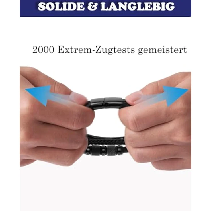 Fantocemea Herren Lederarmband, geflochten mit Edelstahl-Magnetschließe, 23 cm, hochwertige Materialien für Geburtstag, Valentinstag, Weihnachten oder Vatertag – Bild 3