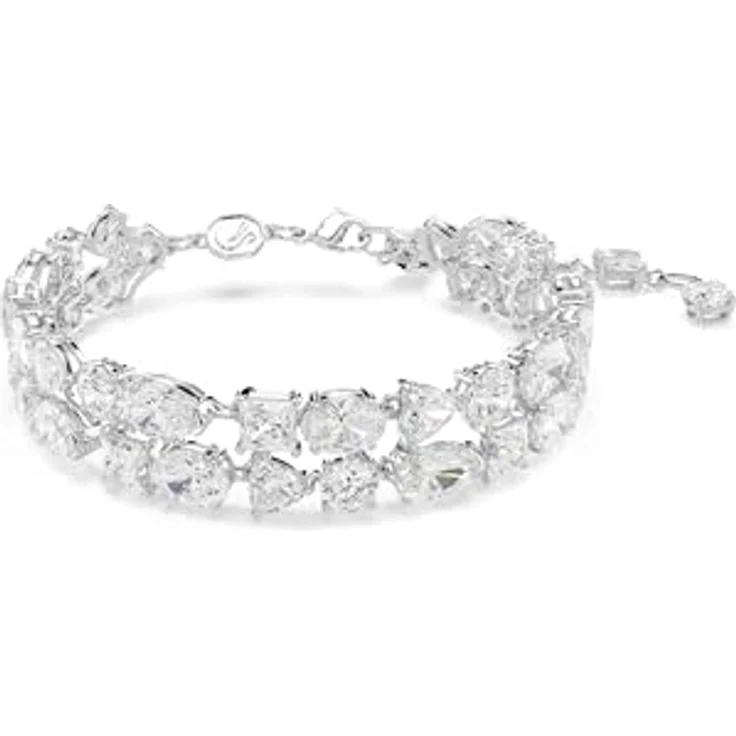 Swarovski Mesmera Armband, Rhodiniertes Damenarmband mit Swarovski Zirkonia, Doppelreihe – Bild 1
