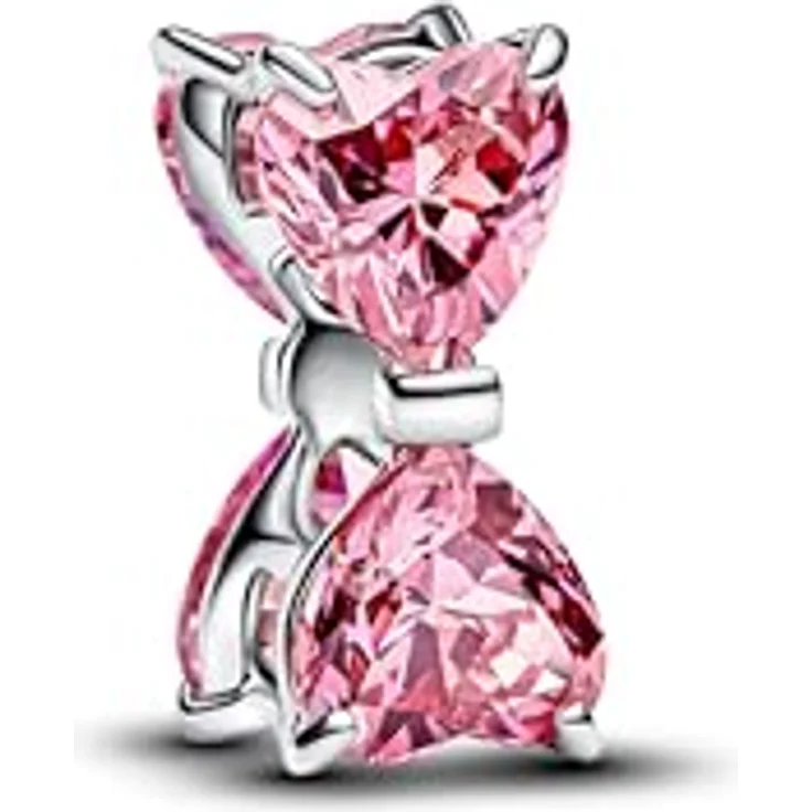 PANDORA Moments Rosafarbene Schleife Charm, Sterling-Silber mit Zirkonia, kompatibel mit Moments, Modell 794253C01 – Bild 1