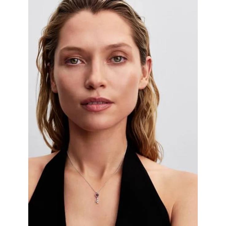 PANDORA Timeless Erhabenes Herz Schlüssel Collier-Halskette aus Sterling Silber mit roten Kristall und Zirkonia, 45cm, 394392C01-45 – Bild 4