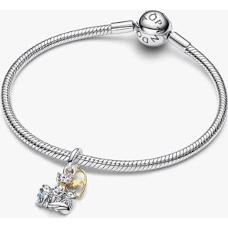 PANDORA Charm Disney Aristocats Duchess & Kätzchen, 925 Sterling Silber mit 14 Karat Vergoldung und Emaille, Schriftzug MUM, 764465C01 – Bild 3