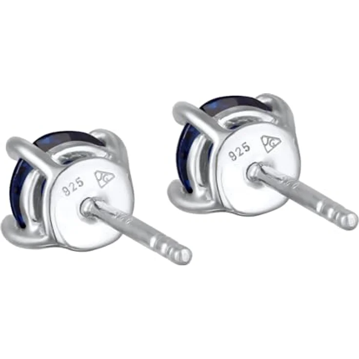 Kuzzoi Herren Ohrringe Ohrstecker Rund (6 mm) mit synthetischen blauen Saphir aus 925 Sterling Silber, zeitloser Ohrschmuck für Männer – Bild 4