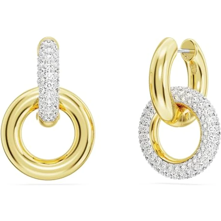 Swarovski Creolen Dextera 5668818, vergoldete Ohrringe mit Swarovski-Kristallen, gold – Bild 4
