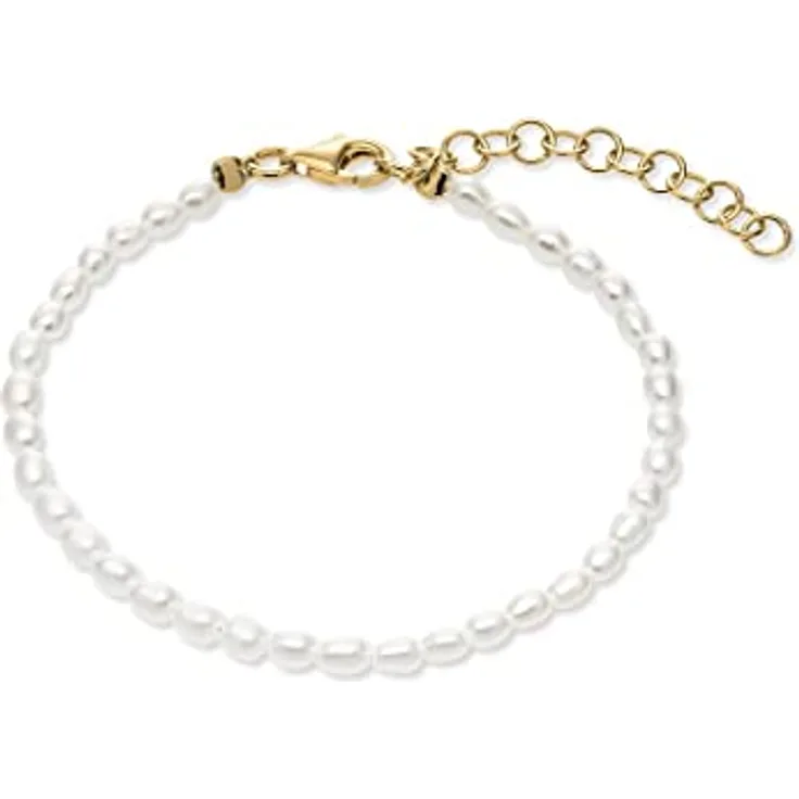 CHRIST Damen-Armband 925er Silber mit Süßwasserperle, 15 cm + 4 cm Verlängerung, elegant verpackt