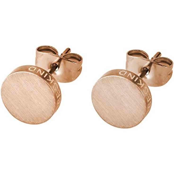 LIEBESKIND Damen-Ohrstecker LJ-0051-E-07, rosévergoldet, mattiert, 7 mm mit Steckverschluss – Bild 3