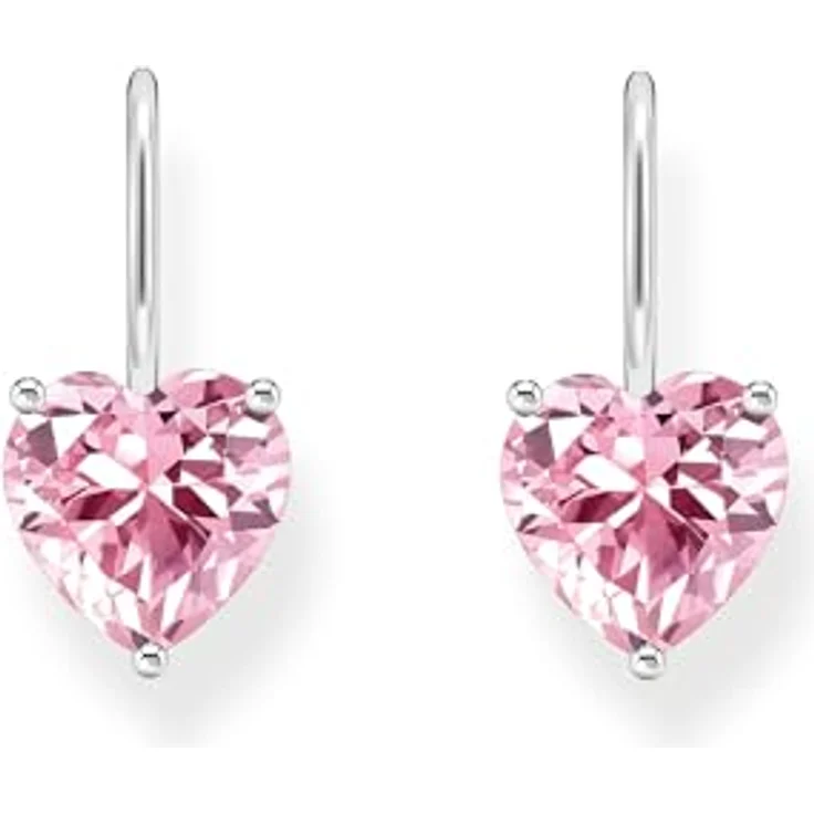 Thomas Sabo Ohrhänger H2288-051-9, 925er Sterlingsilber mit pinkfarbenem Zirkonia-Herz – Bild 2