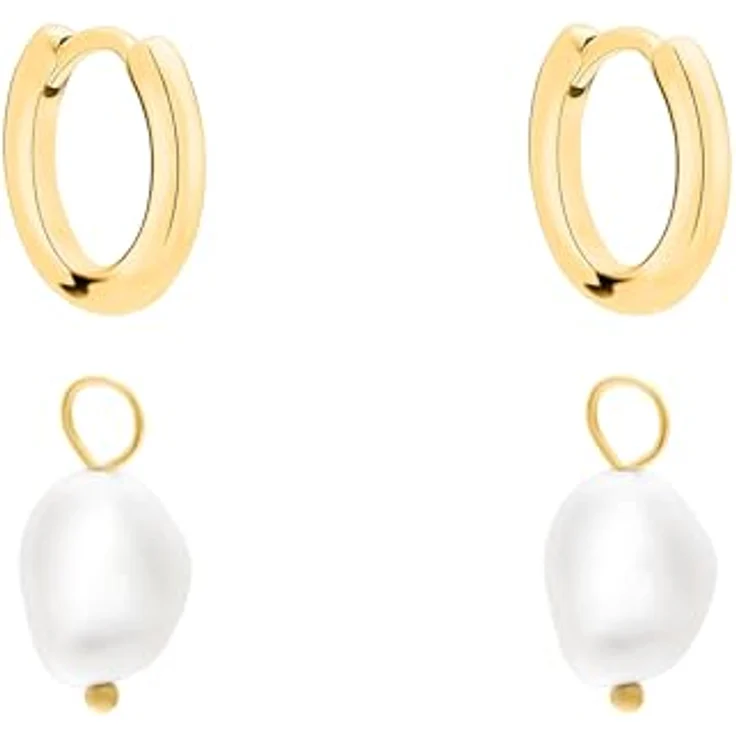 s.Oliver Creolen Ohrringe aus poliertem Edelstahl, gold, 22 mm, wasserfest & hautfreundlich – Bild 3