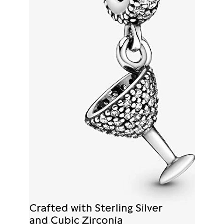 PANDORA Damen-Bead Cocktail-Night, 925 Silber mit weißen Zirkonia, kompatibel mit Pandora Moments Armbändern – Bild 3