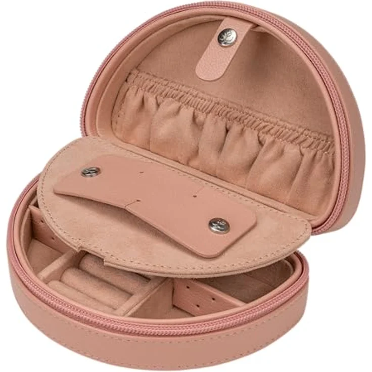 Windrose Kleines RV-Schmucketui Marvella, elegantes Schmuckkästchen in rosé aus hochwertiger Lederoptik – Bild 3