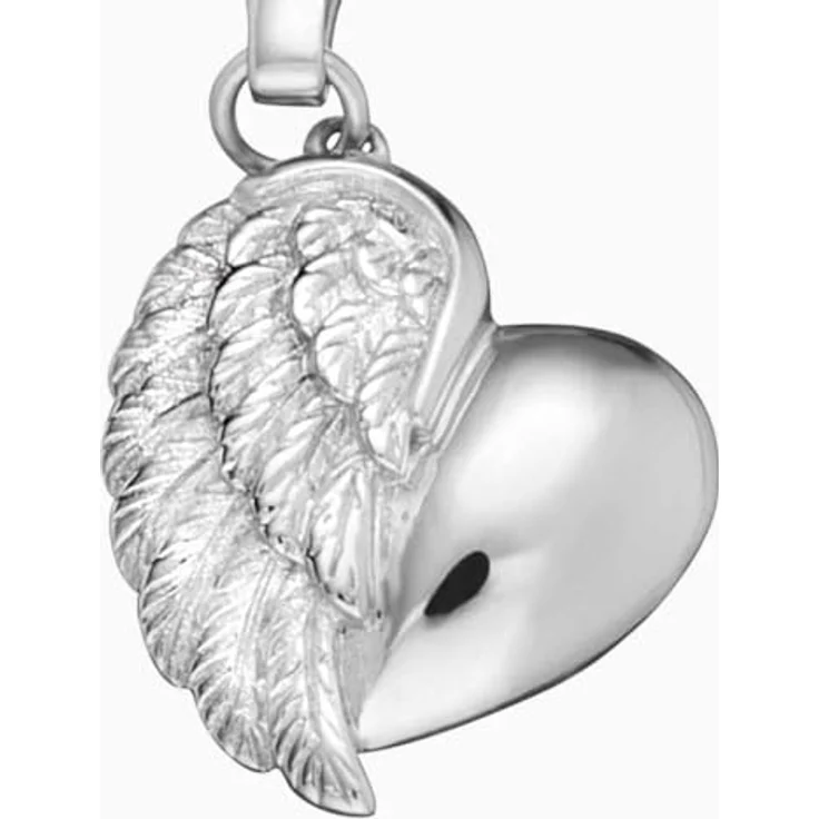 Engelsrufer Herzflügel Charm, 925er-Sterlingsilber rhodiniert, 12 mm mit filigranen Details – Bild 2