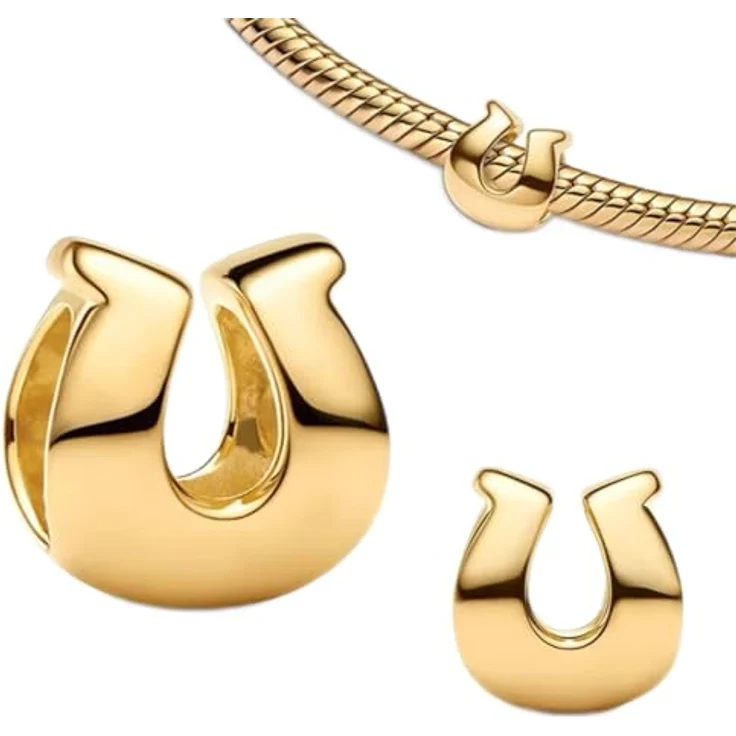 Anduonie Charms Silber 925 Charm Gold Stopper Beads, Roter Charm Anhänger für europäische Armbänder und Halsketten, 4.5mm-5.0mm Lochgröße – Bild 1
