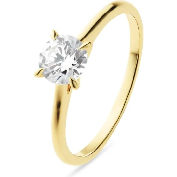 CHRIST Damenring 585er Gelbgold, 1 Lab-Grown Diamant in 4er-Krappenfassung – Bild 1