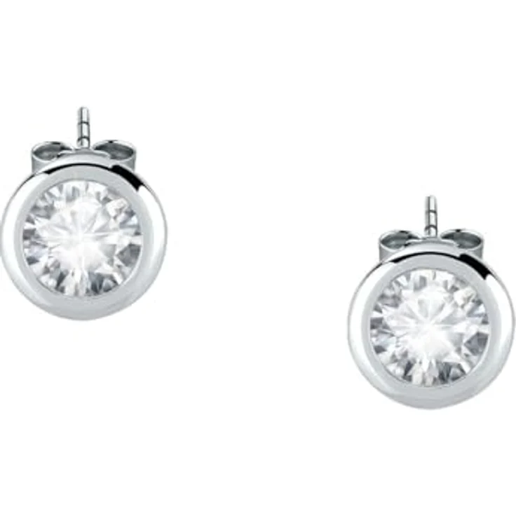 CHRIST Ohrstecker 89080649, Solitaire aus rhodiniertem, recyceltem Sterlingsilber mit weißen Zirkonia – Bild 5