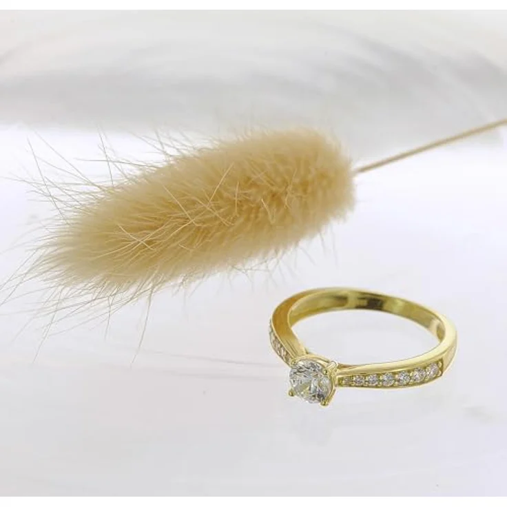GLIZZ Damenring Gold 333/8K mit Zirkonia, elegantes Schmuckstück für Frauen, Ringgröße 52/16,6, hochwertiges Accessoire in Geschenkverpackung – Bild 2