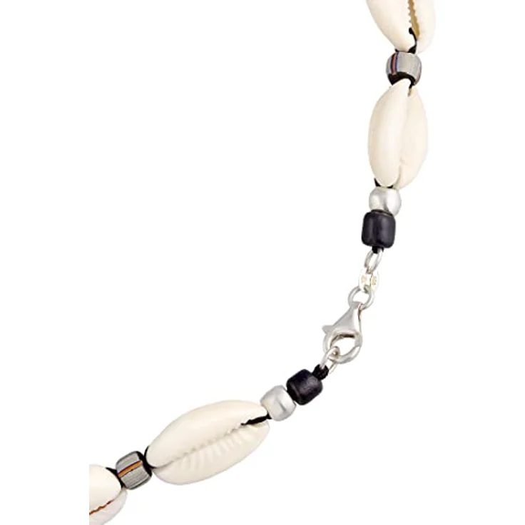 Kuzzoi Buddha Herren Kauri Muschel Halskette, Surfer Kette mit 925er Silber Beads und indonesischen Glasperlen, Länge ca. 42 cm – Bild 3