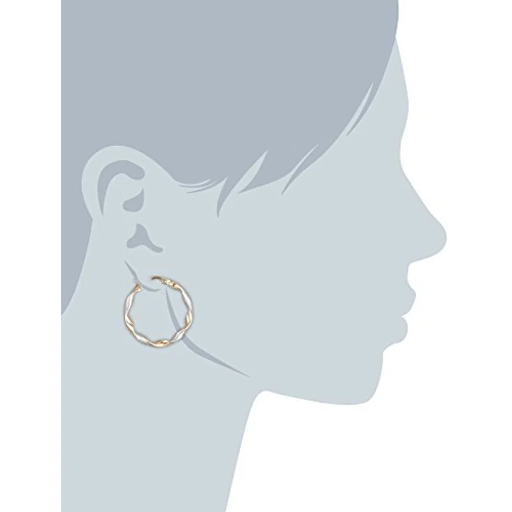 Fascination by Ellen K. Damen Creolen, 8 Karat 333 Gold, zweifarbig diamantiert mit komfortablem Klappbügelverschluss – Bild 3