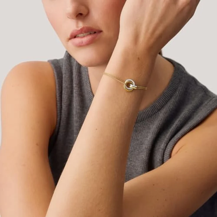 Amor Damen Armband Edelstahl Bicolor, Längenverstellbar 17+3 cm mit Karabinerverschluss, in Geschenk Box, 2039981 – Bild 2