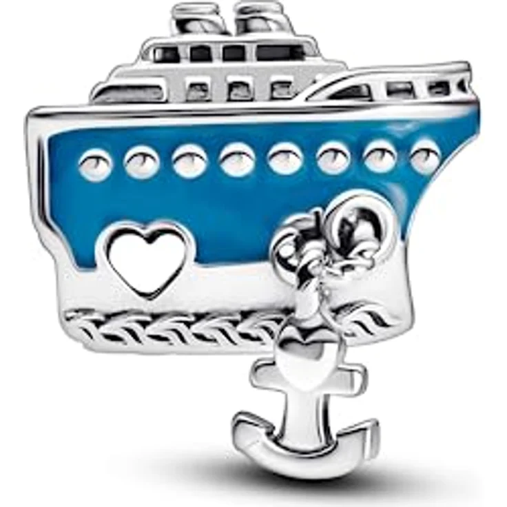 PANDORA Moments Ankerndes Kreuzfahrtschiff-Charm-Anhänger aus Sterling Silber mit detaillierter Emaille-Dekoration, kompatibel mit Moments Armbändern, 792198C01 – Bild 5