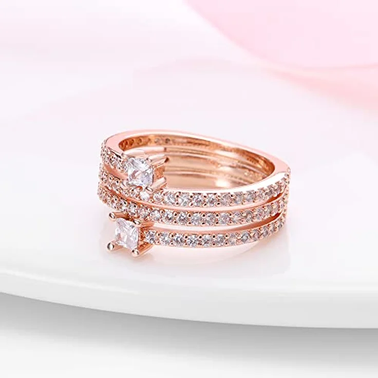 KUNSIR 925 Sterling Silber Liebesknoten Ring für Damen mit kubischem Zirkonia, Retro-Vintage Design, Geschenkverpackung – Bild 4