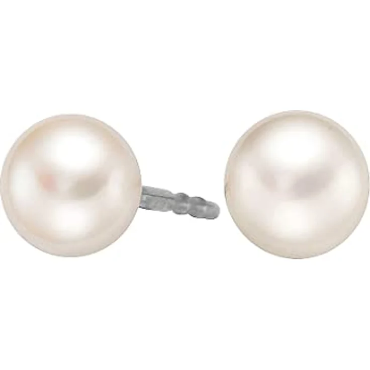 FAVS Damen-Ohrstecker 925er Silber rhodiniert mit Süßwasserperle, Perlendurchmesser 9 mm – Bild 1