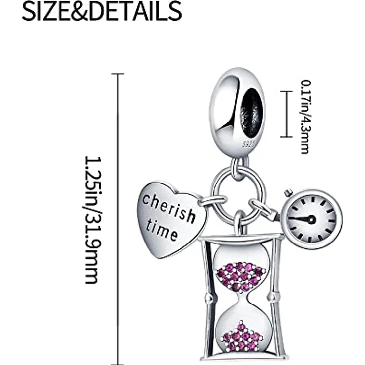 Pandach Charm Anhänger für Armband und Halskette, 925 Sterling Silber mit Zirkonia, kompatibel mit Europäischen Armbändern – Bild 4