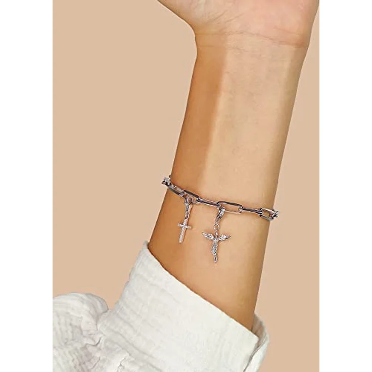 Engelsrufer Charm-Einhänger Kreuz Anhänger für Halskette/Armband, mit synthetischen Zirkonia, silber – Bild 2