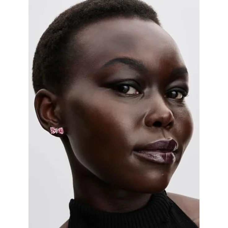 Pandora Paar Ohrstecker 294265C01, Sterlingsilber mit pinken Zirkonia-Steinen und Schleifenmotiv – Bild 2