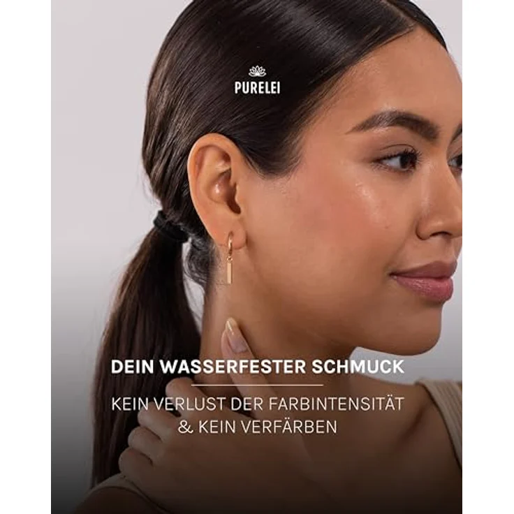 PURELEI Huli Hoop Creole Ohrringe (Gold), Damenohrringe aus langlebigem Edelstahl, wasserfest, 1,56 cm Durchmesser, eleganter Modeschmuck – Bild 5