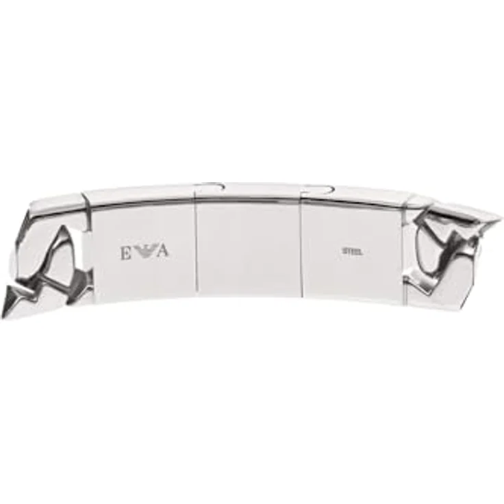 Emporio Armani Herren-Edelstahlarmband, Silber-Grau, Karabiner-, Schieber- oder Magnetverschluss, 18,5 cm – Bild 3