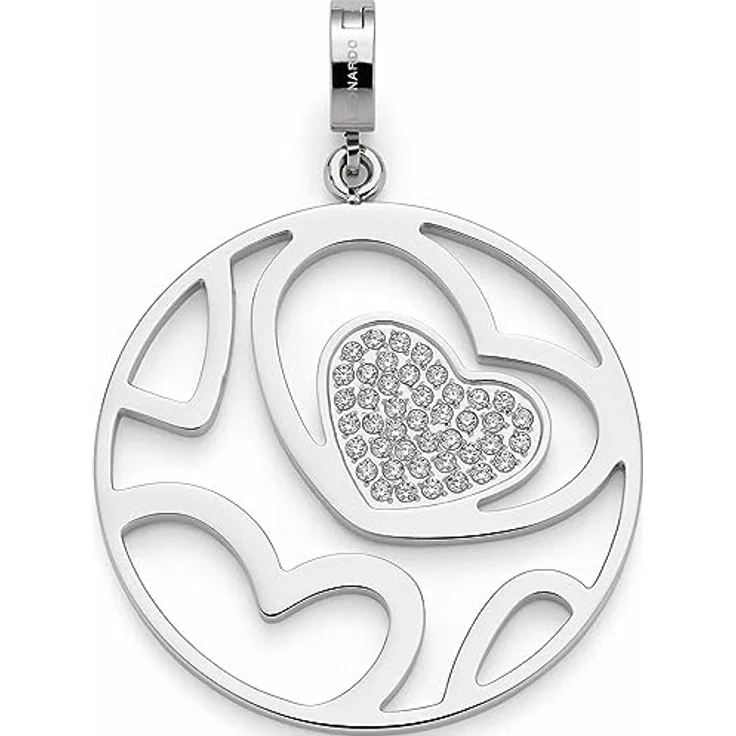JEWELS BY LEONARDO Anhänger Clip & Mix Meyla, silberfarbener Edelstahl Charm mit Herzen und klaren Zirkonia-Steinchen, Clip M (4,8 mm Ø), Geschenkidee für Frauen – Bild 1